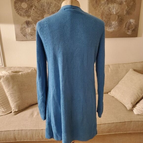 Halogen Long Ribbed Cardigan sz Small in Blue - Picture 5 of 8